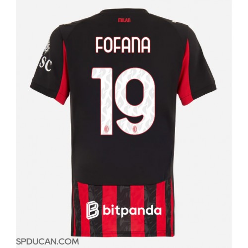 Zenski Nogometni Dres AC Milan Youssouf Fofana #19 Domaci 2025-26 Kratak Rukav